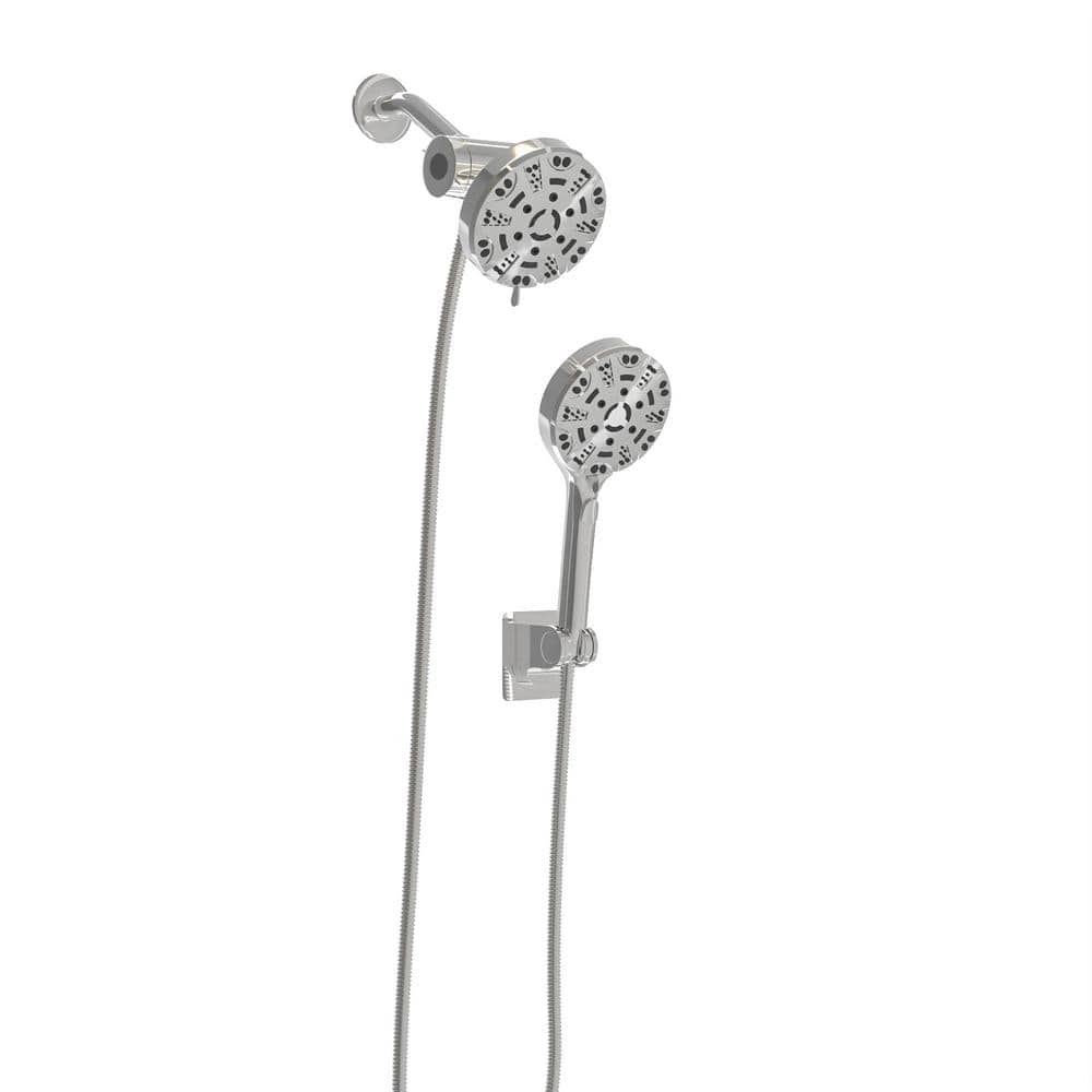 8-Spray 4.7 in. Wall Mount Dual Fixed and Handheld Shower Head, Hand Shower
