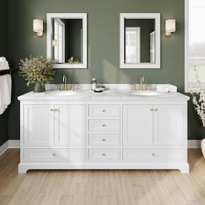 Wyndham Collection Deborah 80 in. Double Bathroom Vanity in White