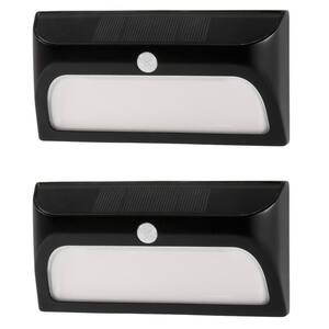 Solar Black Motion Sensing LED Stair Light (2-Pack)