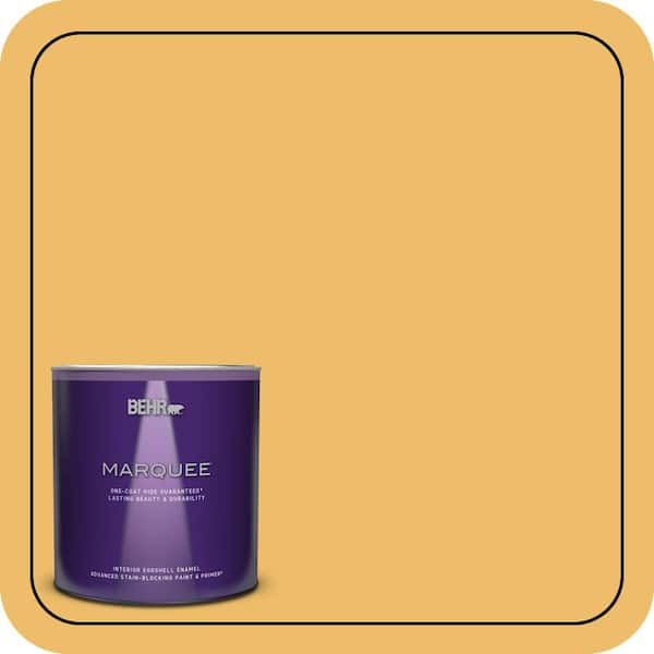 BEHR MARQUEE 1 qt. Home Decorators Collection #HDC-MD-24 Luscious Lemon Eggshell Enamel Interior Paint & Primer