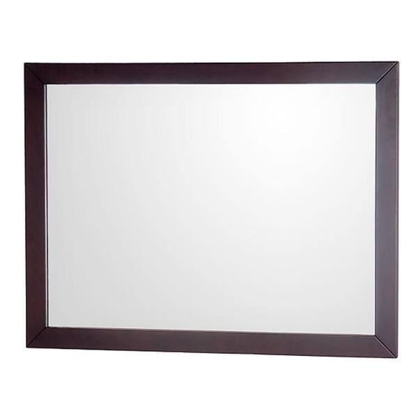 Wyndham Collection Abba 46 in. W x 33 in. H Framed Wall Mirror in Espresso