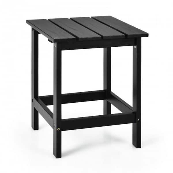 ANGELES HOME Black Square Wood Outdoor Coffee Table For Garden