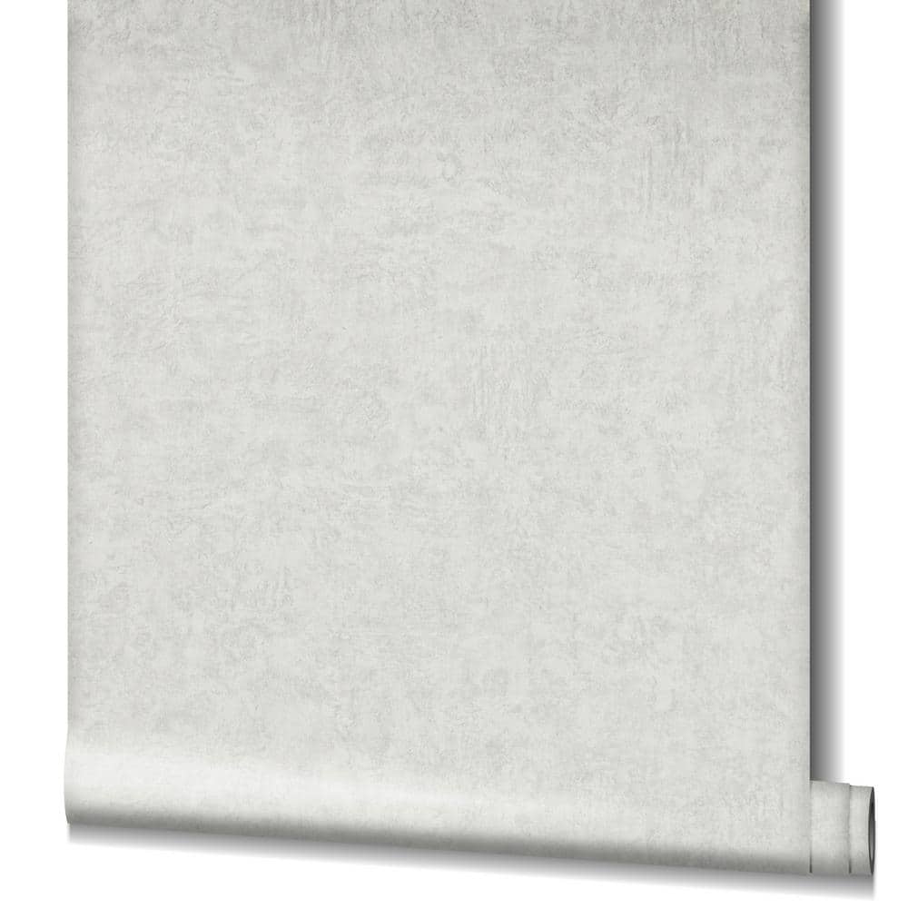 Silver Textured Plaster Effect Wallpaper Roll