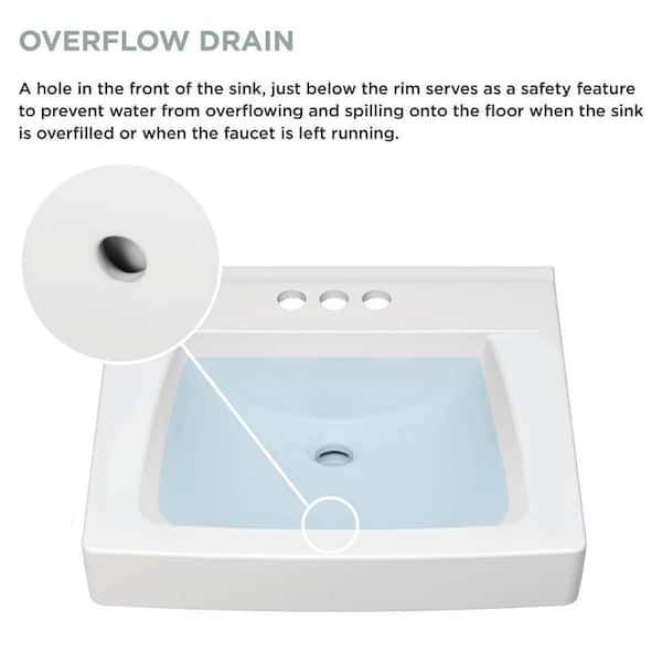 Glacier Bay - Aragon 19 in. Rectangular Vitreous China Bathroom Sink in White