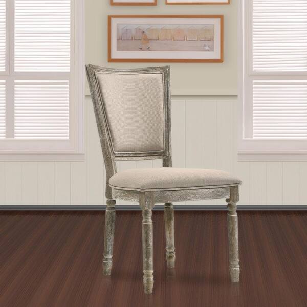 Acme Furniture Fabric and Reclaimed Gray Gabrian Side Chair