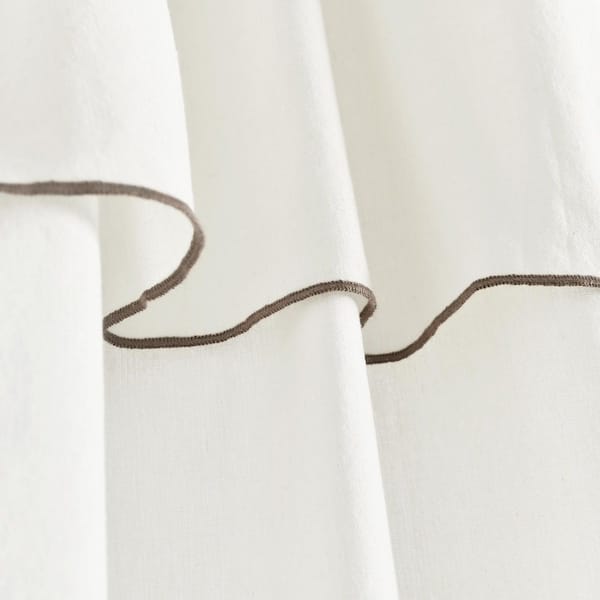 Natural Linen Curtains with Attached Valance