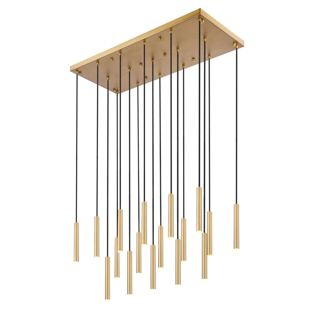 Forest 42 inch Modern Gold 17 Light Integrated LED Linear Chandelier