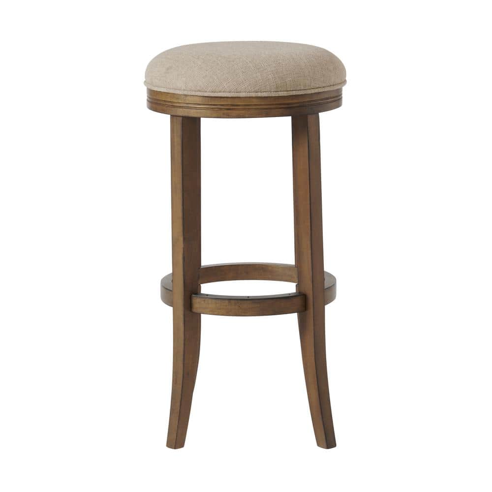 Natick 30" Brown Wood Backless Bar Stool