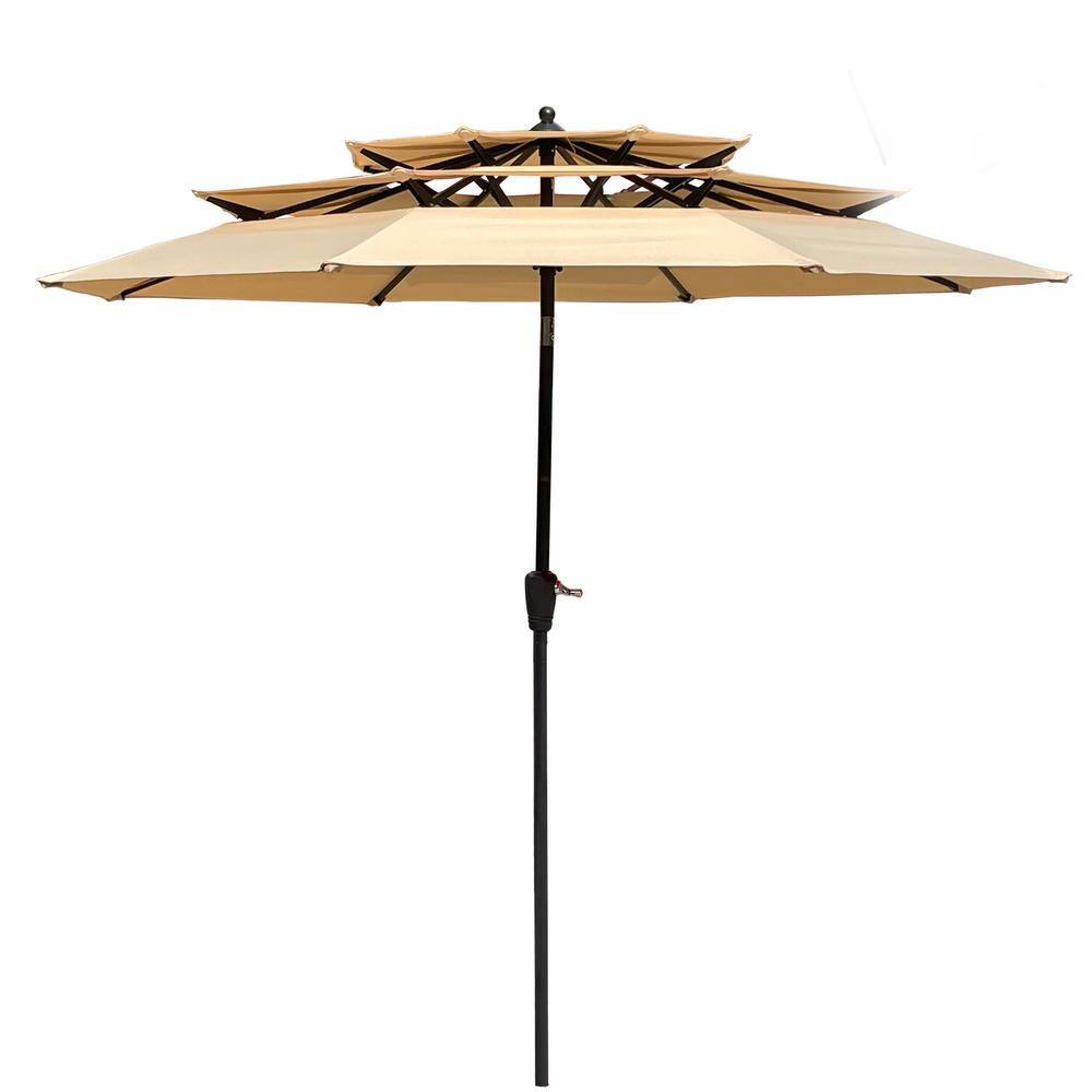 SERGA 9 ft. Outdoor Patio Market Umbrella with Crank Lift Push Button Tilt 