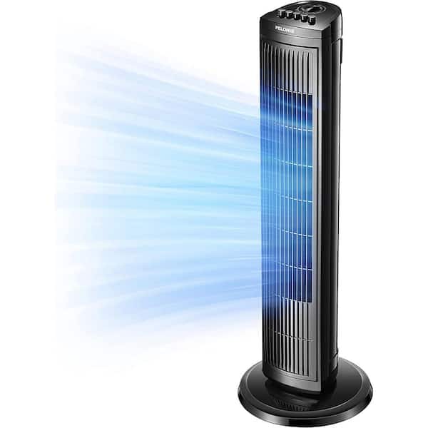 Pelonis 30 in. 3 Speeds Tower Fan in Black with Oscillating, Portable, Nighttime Setting, Timer