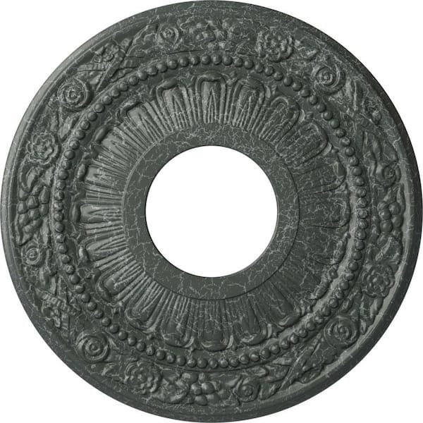 Ekena Millwork 7/8" x 12-1/8" x 12-1/8" Polyurethane Nadia Ceiling Medallion, Athenian Green Crackle