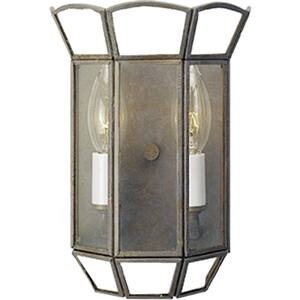HAMPTON Earle 1-Light Aged Iron Half Sconce with Scavo Glass Shade Details about   NEW! 