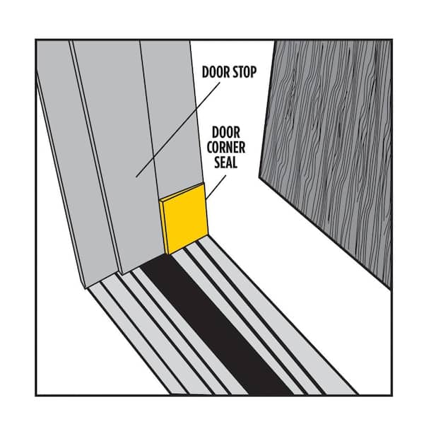 M-D Door Corner Seals – White, 2-Pack, Self-Adhesive Vinyl & Foam, Trim-to-Fit Weatherstripping For Draft & Rain Protection