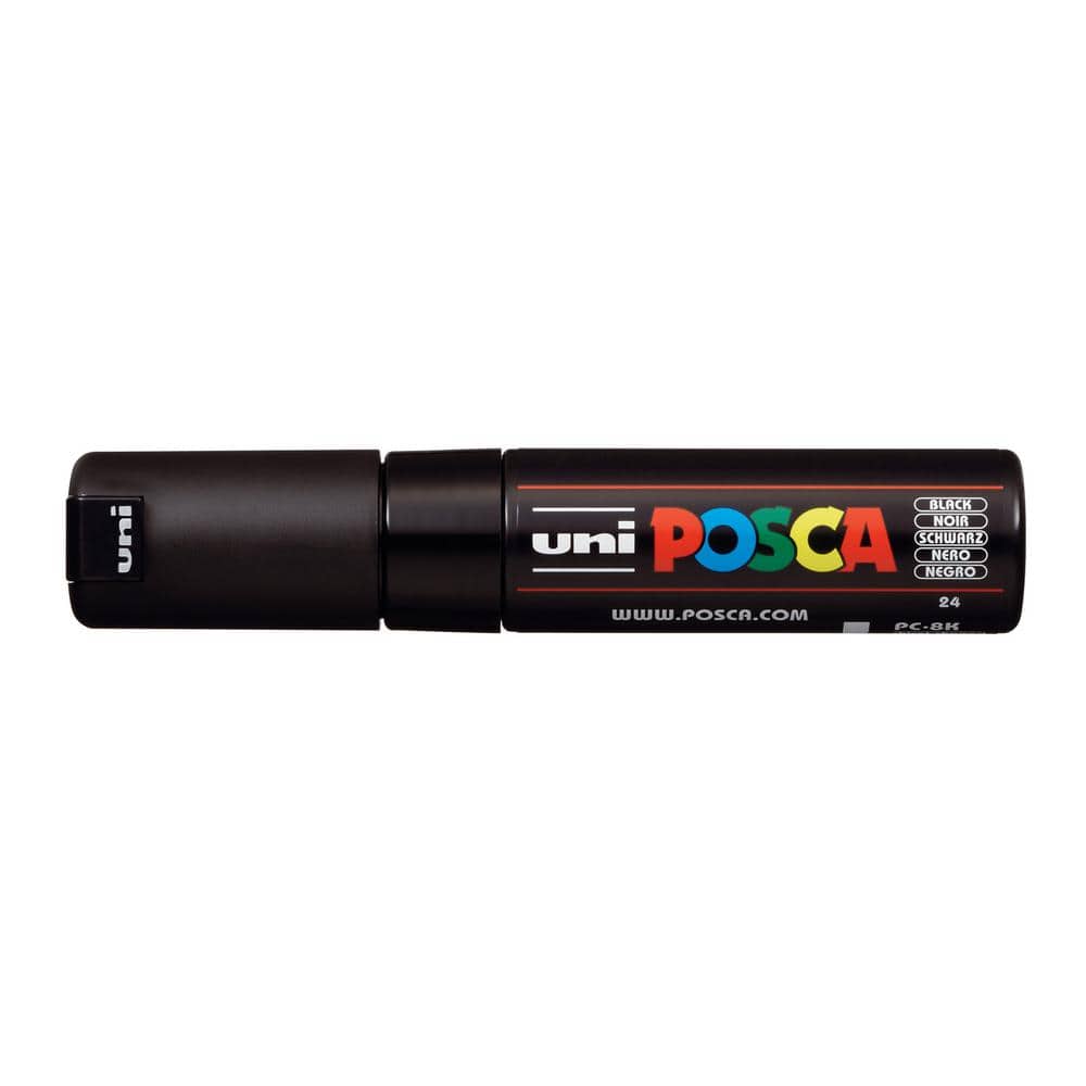 POSCA PC-8K Broad Chisel Paint Marker, Black 076963 - The