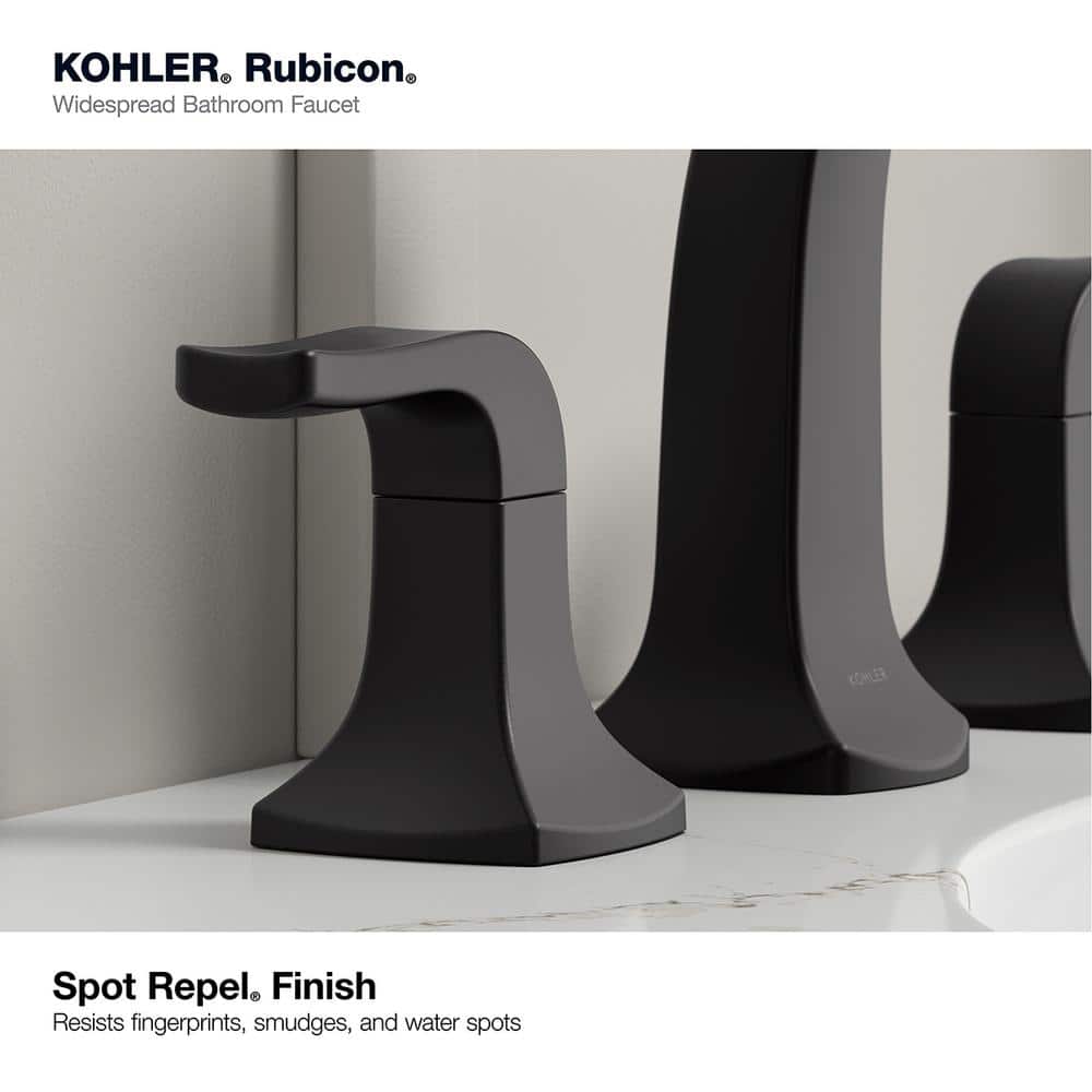 Matte Black Double Handle Widespread Bathroom Faucet