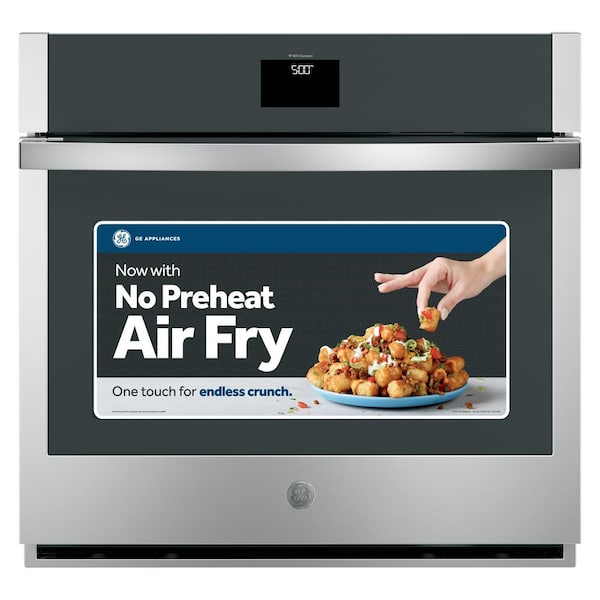 GE 30 in. Single Smart Convection Wall Oven with No-Preheat Air Fry in Stainless Steel