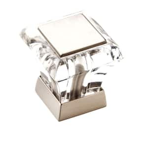 Abernathy 1-1/16 in. (27mm) Classic Clear/Satin Nickel Square Cabinet Knob