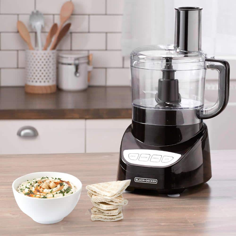 Black 8-Cup Food Processor with Stainless Steel Blade