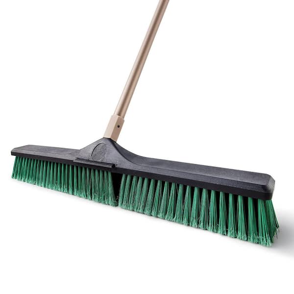 23.6 in. x 66 in. Long Handle Heavy Duty Push Broom Brushes for Sidewalk Driveway Yard Patio Deck Warehouse (1-Pack)