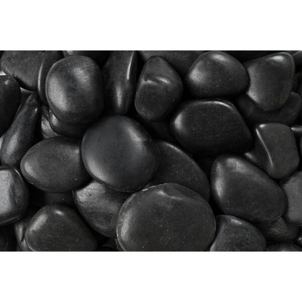 Rain Forest 1 in. to 2 in., 20 lb. Medium Black Grade A Polished Pebbles (25-Pack Pallet)