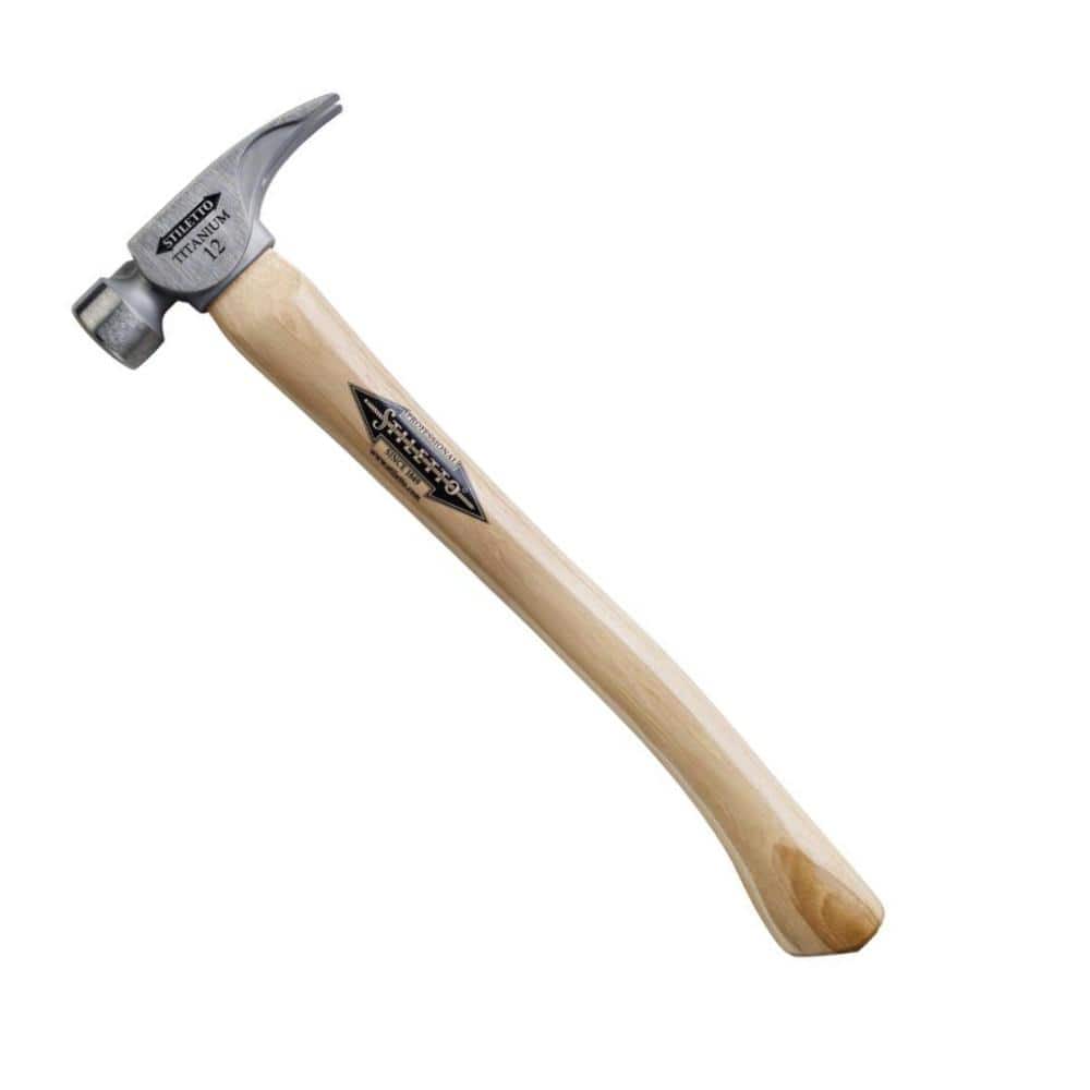 Stiletto 12 oz. Titanium Smooth Face Hammer with 18 in. Curved Hickory  Handle TI12SC The Home Depot
