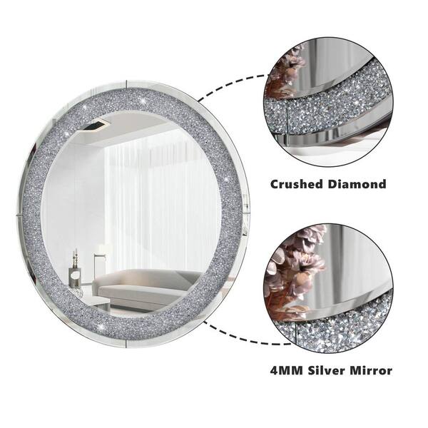 shyfoy Silver 31.5 in. W x 31.5 in. H Modern Round Crushed shyfoy Silver 31.5 in. W x 31.5 in. H Modern Round Crushed