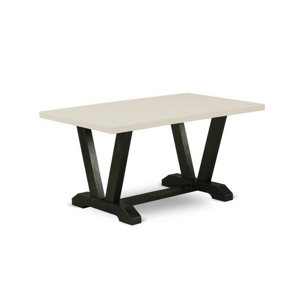 East West Furniture 7-Piece Rectangle Natural Oak Finish