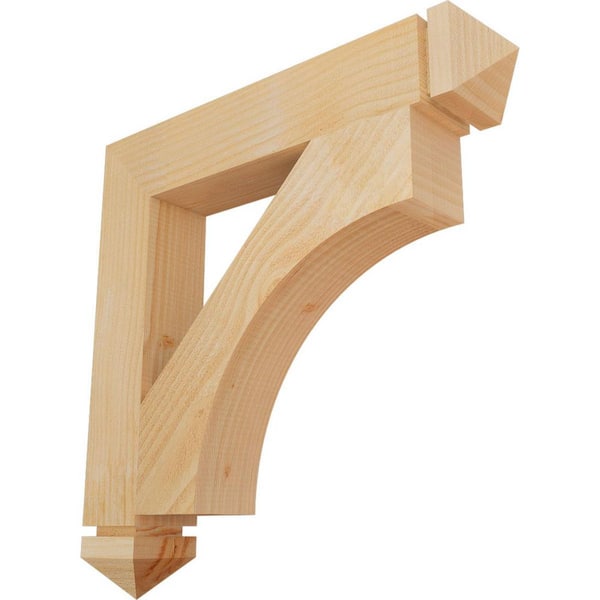 Ekena Millwork 4 in. x 24 in. x 24 in. Douglas Fir Westlake Arts and Crafts Rough Sawn Bracket