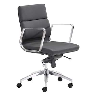 Engineer Faux Leather Low Back Office Chair Black