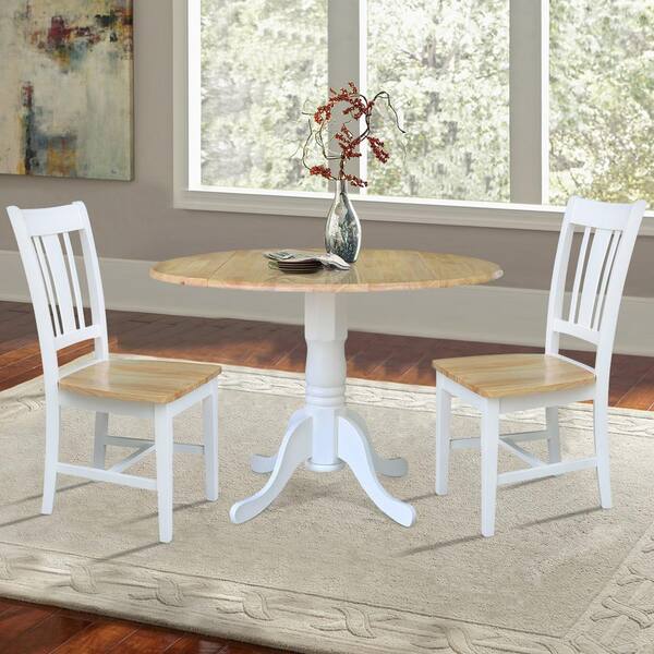 Dual Drop Leaf Dining Table, Round Dining Room Table With 2 Leaves