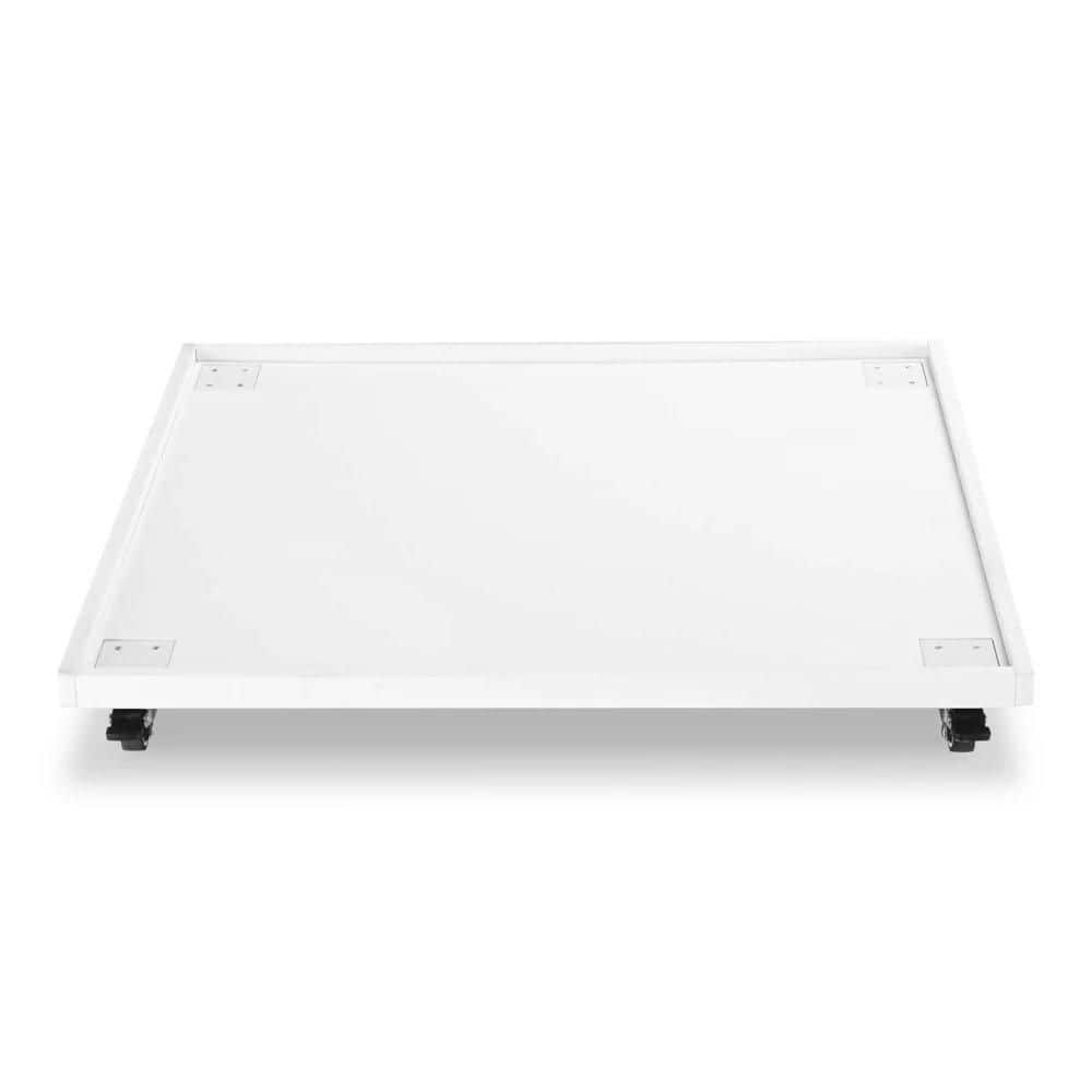 Holds 220lb Patio Umbrella Base with Rubber Lockable Casters 20in., White