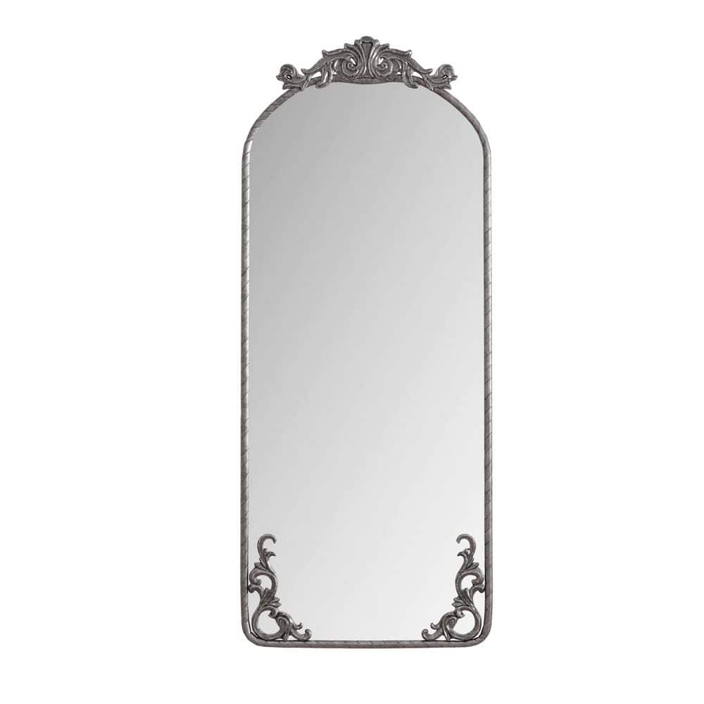 Antique Silver 24 in. W x 58 in. H Arched Wall Mounted Full Body Mirror, Vi