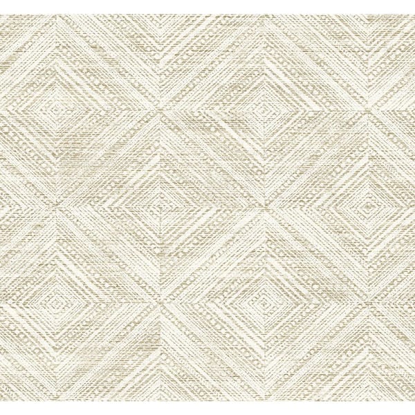 60.75 sq. ft. Metallic Oat Leigh Diamond Nonwoven Paper Unpasted Wallpaper Roll