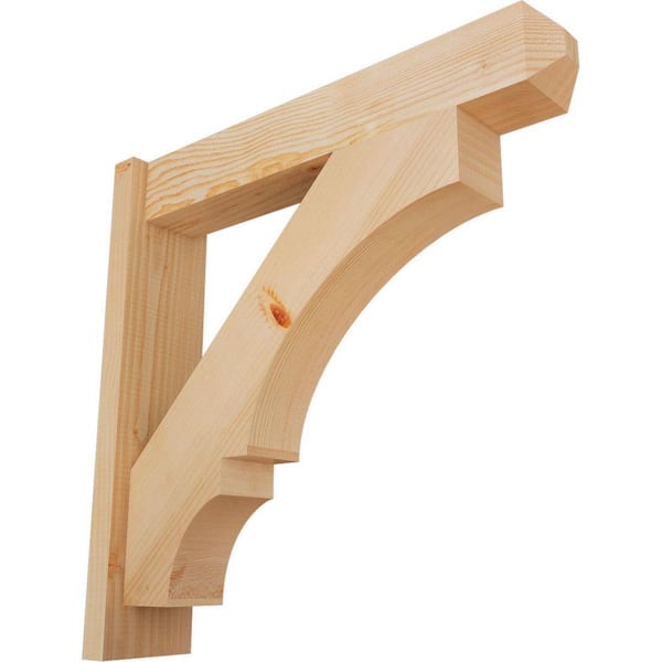 Ekena Millwork 6 in. x 26 in. x 26 in. Douglas Fir Balboa Craftsman Smooth Outlooker