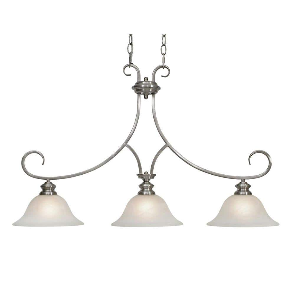 Golden Lighting Lancaster Collection 3 Light Pewter Island Light 00510mppw The Home Depot