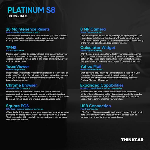 ThinkCar Platinum Professional Diagnostic Scan Tool, Model