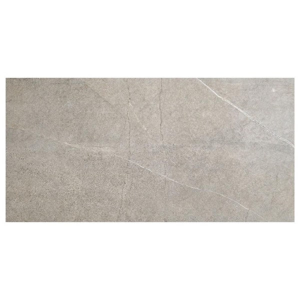 Dorian Marengo Gray 4 in. x 0.41 in. Marble Look Antique Satin Porcelain Floor and Wall Tile Sample