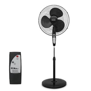 Black & Decker 16 Inch High Velocity Power Stand and Floor Fan - Black