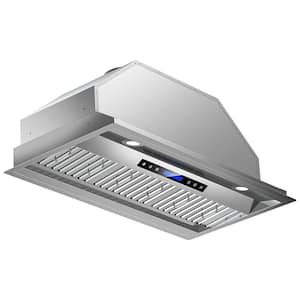 36 in. 400 CFM Convertible Insert Range Hood with Remote, Touch Control LCD, Long-Term Warranty in Stainless Steel