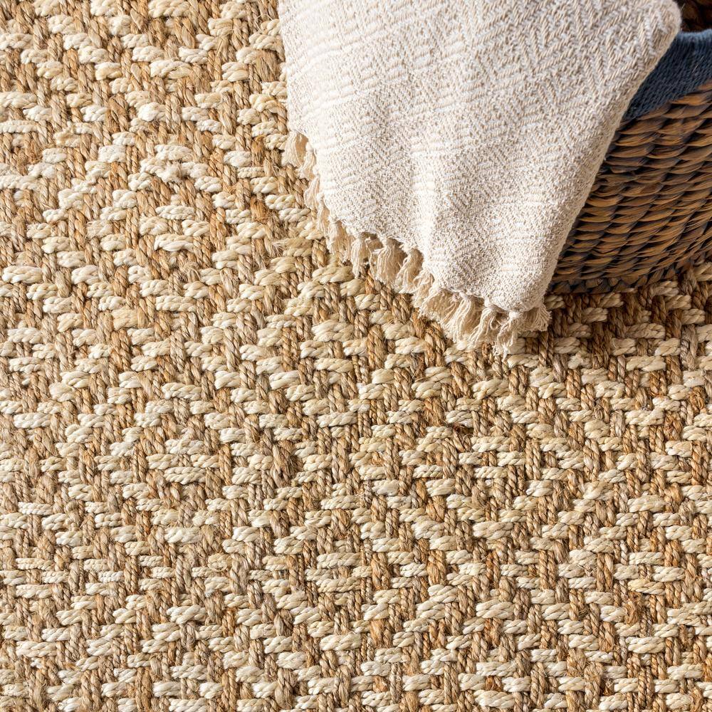 Hira Natural Diamond Pattern Chunky Jute Area Rug