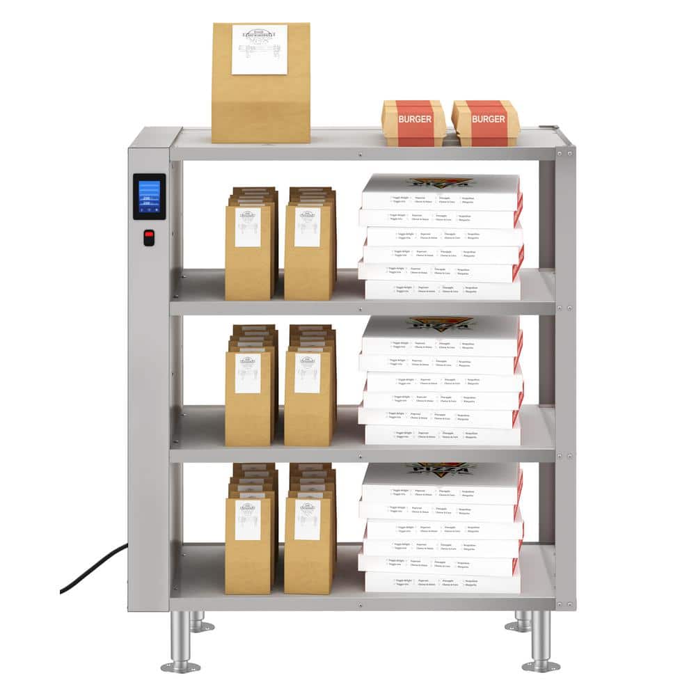 43 in. 4-Shelve Take Out Warmer Cabinet with Touch Screen and Temperature Control Warming Drawer in Stainless-Steel