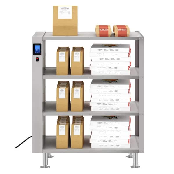 43 in. 4-Shelve Take Out Warmer Cabinet with Touch Screen and Temperature Control Warming Drawer in Stainless-Steel
