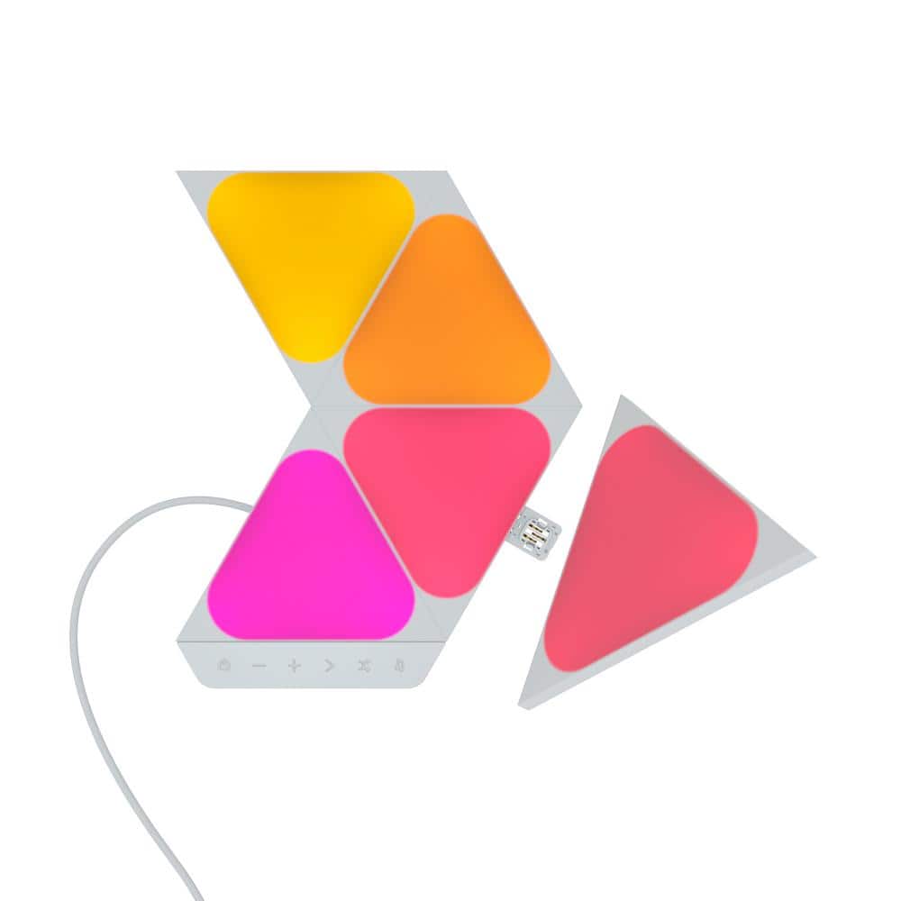 Nanoleaf Shapes-Mini Triangles Smarter Kit NL48-5003TW-5PK - The Home Depot