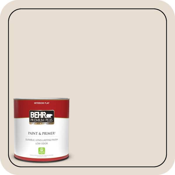 BEHR PREMIUM PLUS 1 qt. #ICC-11 Designer White Flat Low Odor Interior Paint & Primer
