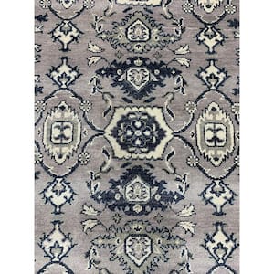 Gray 6 ft. x 9 ft. Hand Knotted Wool Traditional Area Rug