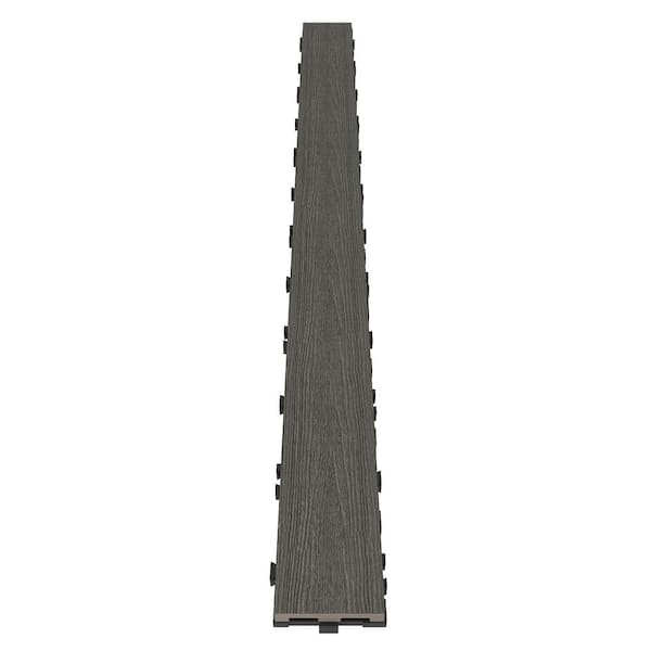 NewTechWood UltraShield Naturale 3 in. x 3 ft. Quick Composite Single Slat Deck Tile in Argentinian Silver Gray (4-Pieces per Box)