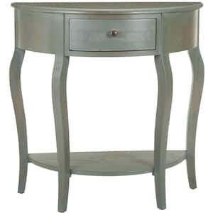 Jan Demilune 33 in. 1-Drawer Gray Wood Console Table