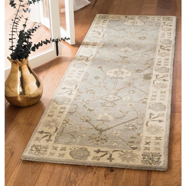 Royalty Silver/Cream 2 ft. x 7 ft. Border Runner Rug