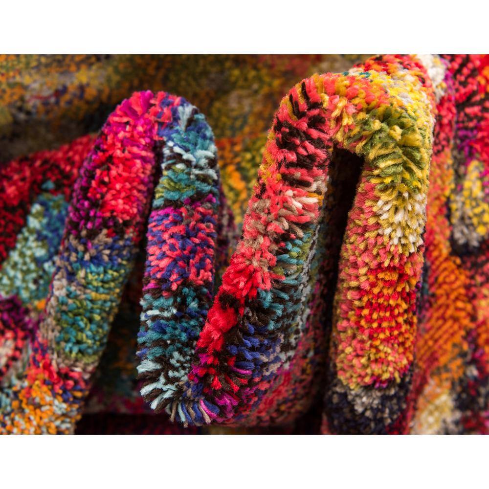 Colorful Abstract Synthetic Indoor Runner Rug