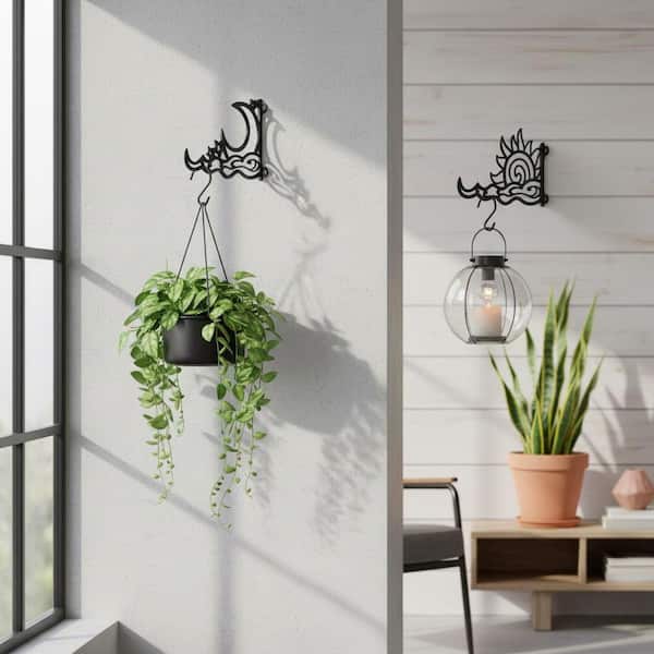 Sturdy Heavy Duty Aluminum Metal Hanging Plant Bracket Set of 2 YNLIN447 -  The Home Depot